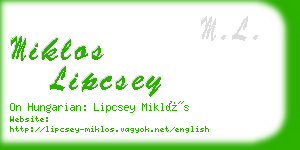 miklos lipcsey business card